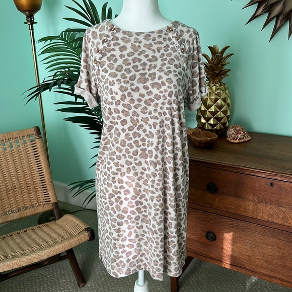 Caslon Animal Print Tee Midi Shirt Dress Size XS - Picture 2 of 8